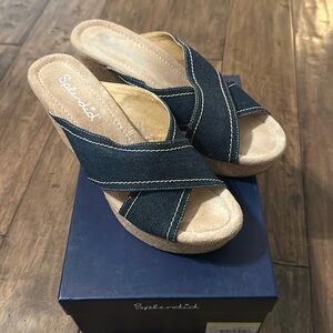 Women’s Size 9M Splendid Blue Denim Wedges Style ‘Joan’